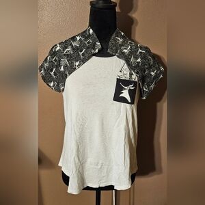 Nightmare Before Christmas Chic White and Black Top with Elegant Design